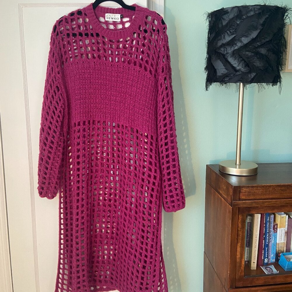 Kate Kewko Long Chunky Overlay Sweater Dress- Size L